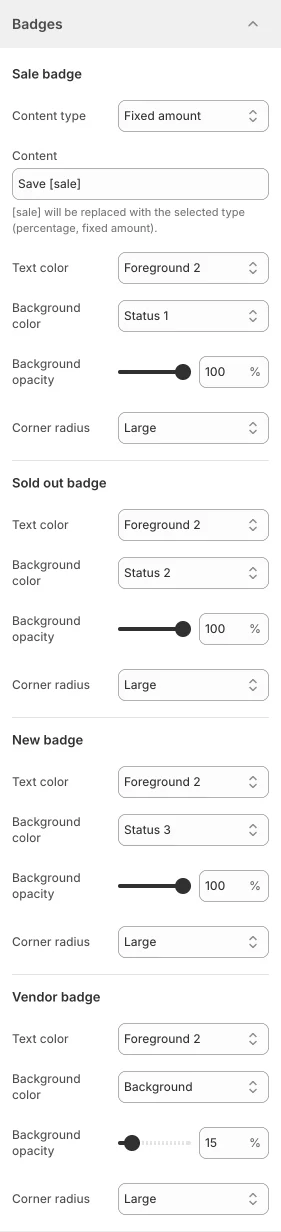 Mind badge settings