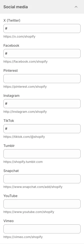 Mind social media settings